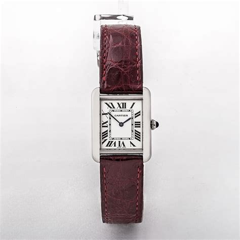 cartier tank maroon|cartier full tank watch.